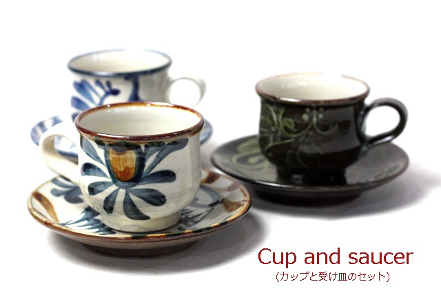 沖縄 やちむん（焼き物/陶器） カップ＆ソーサー(コーヒーカップ