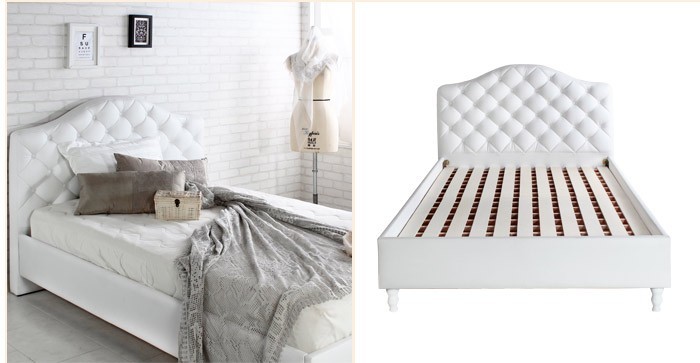 ホワイト セミダブル ベッド エレガントベッド セミダブルサイズ