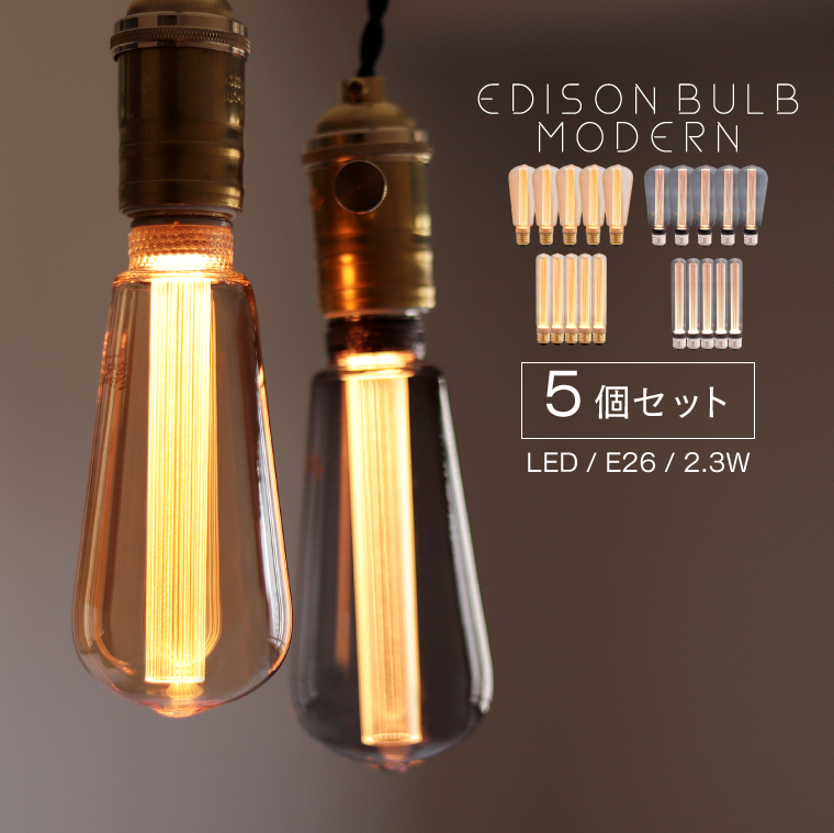 EdisonBulb 5個セット LED電球 モダン エジソン電球 E26 エジソン