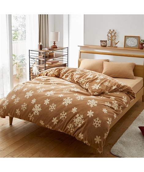 ニッセン（nissen） 掛け布団カバー あったか マイクロフリース 雪柄