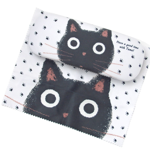 メガネケース 猫 クロス付き ハードケース めがねケース 眼鏡ケース