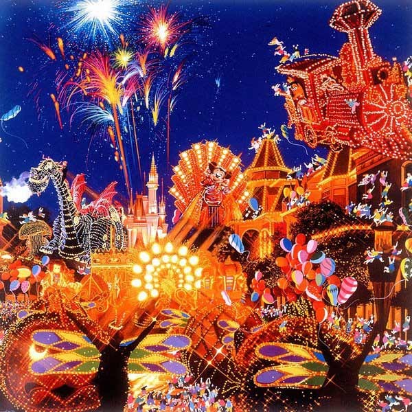 絵画 ヒロ・ヤマガタポスター額 エレクトリカルパレード 壁掛け 壁飾り