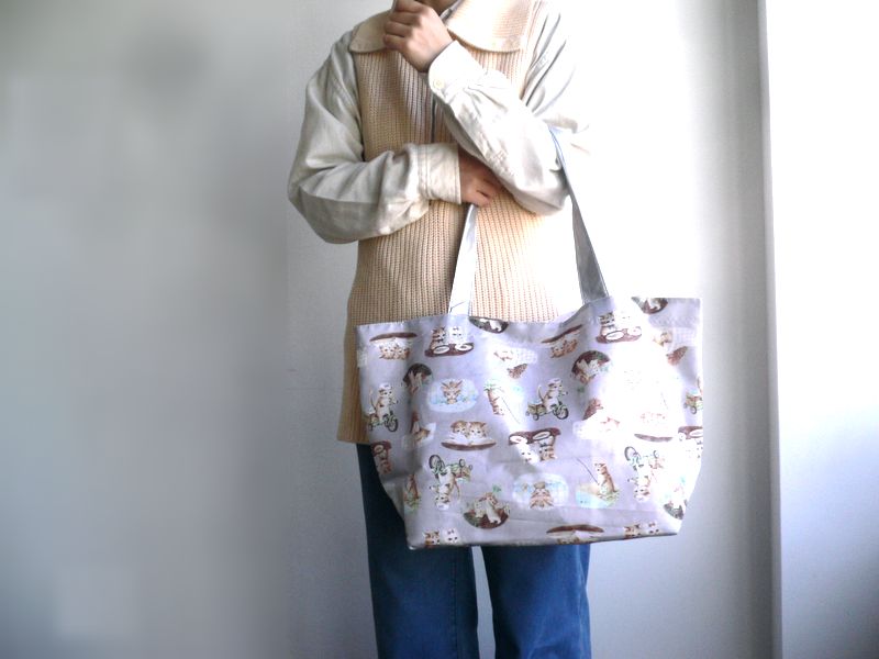 yukiemon ユキエモン バッグ リバーシブル 大き目 トートバッグ エコ