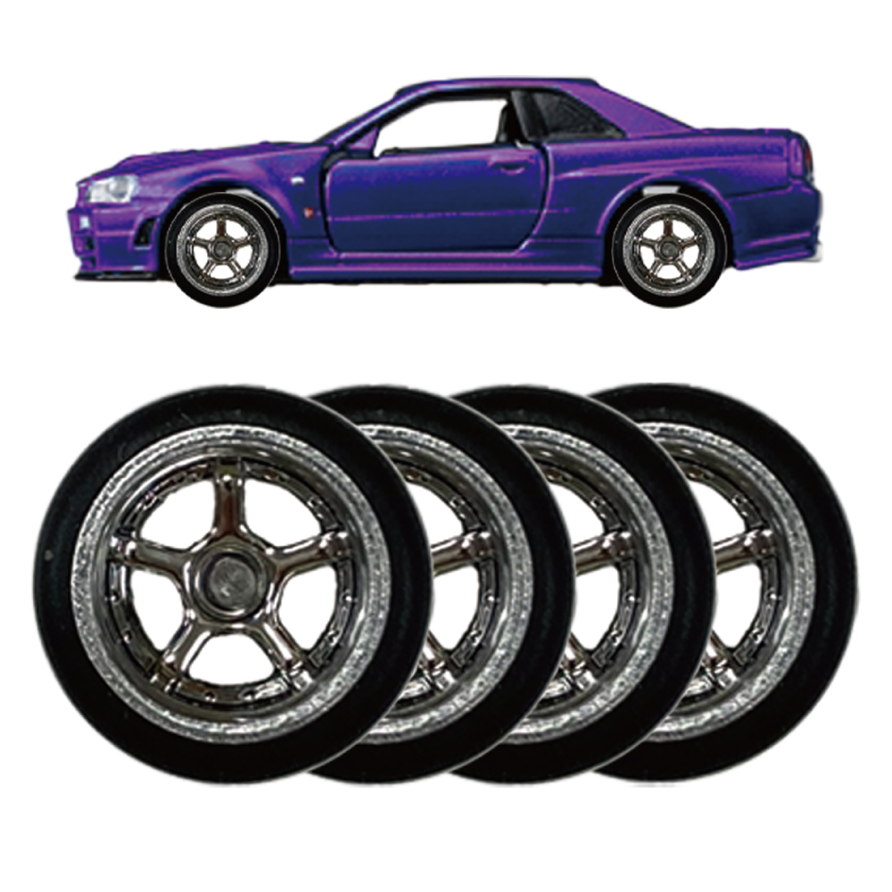 1/64 改造用 ホイール タイヤ 1台分セット トミカ Tomica ホット