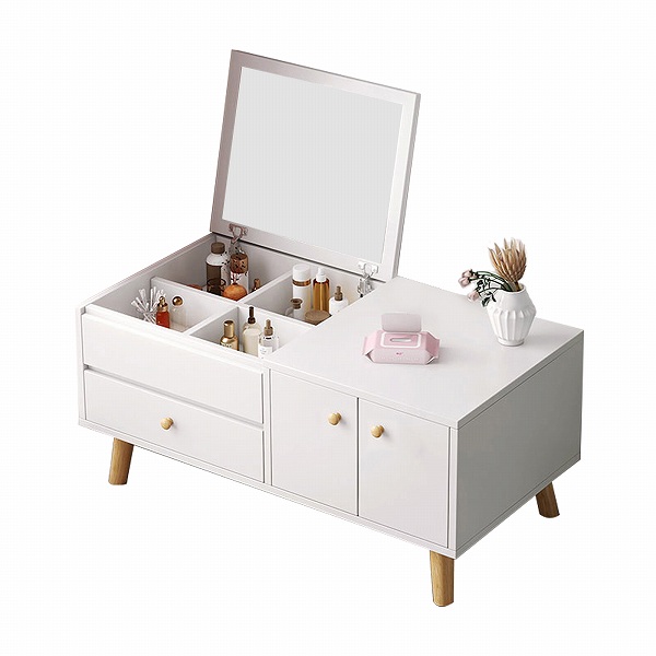 ドレッサーテーブル 鏡台 化粧台 ローテーブル メイクデスク 組み立て