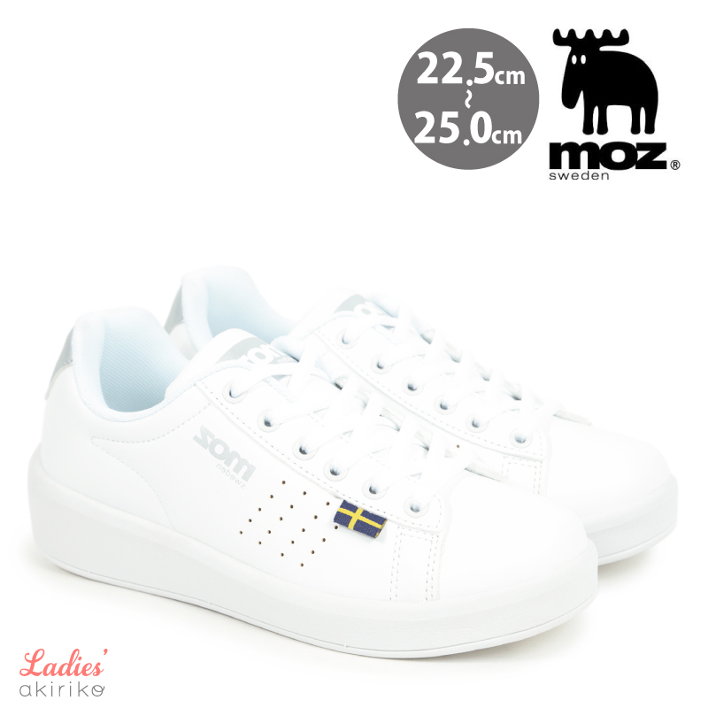 moz（モズ） スニーカー コート ホワイト レースアップ レディース