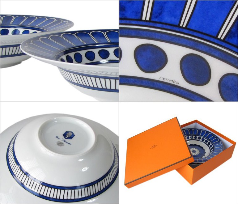 HERMES（エルメス） ブルーダイユール 030014P2 24cm パスタプレート