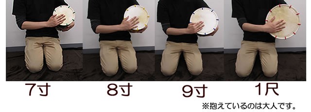 三島屋楽器店 オリジナル桶胴太鼓 7寸 (直径約21.5cm） グリーン 吊り