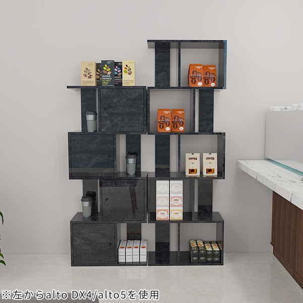 arne（アーネ） オープンラック スリム 5段 黒 ディスプレイラック