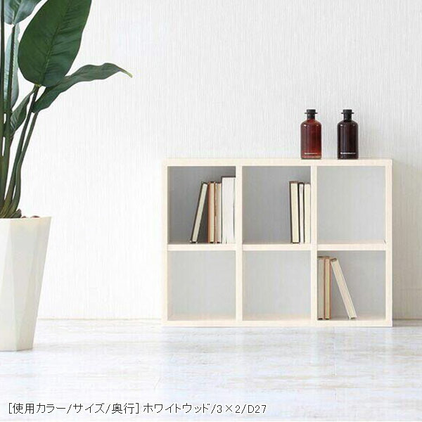 arne（アーネ） オープンラック 2段 本棚 カラーボックス 調節 白 奥行