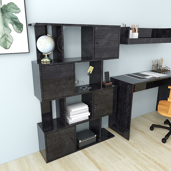 arne（アーネ） 本棚 扉付 ディスプレイラック 大容量 キャビネット