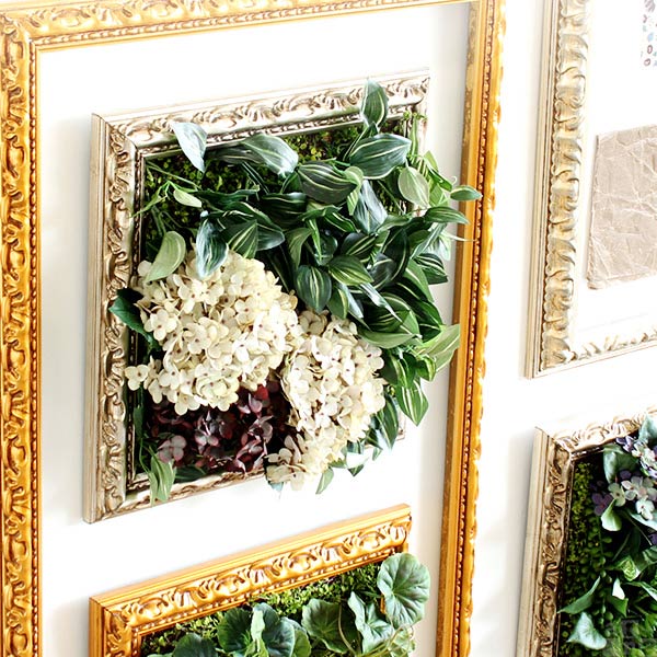 ウォールフラワー 造花 壁掛け 光触媒造花 額 アートパネル フェイク