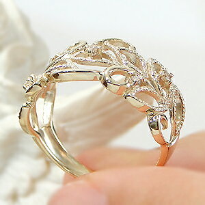 K10 YG WG PG クラシカル風 ダイヤモンド リング 0.08カラット