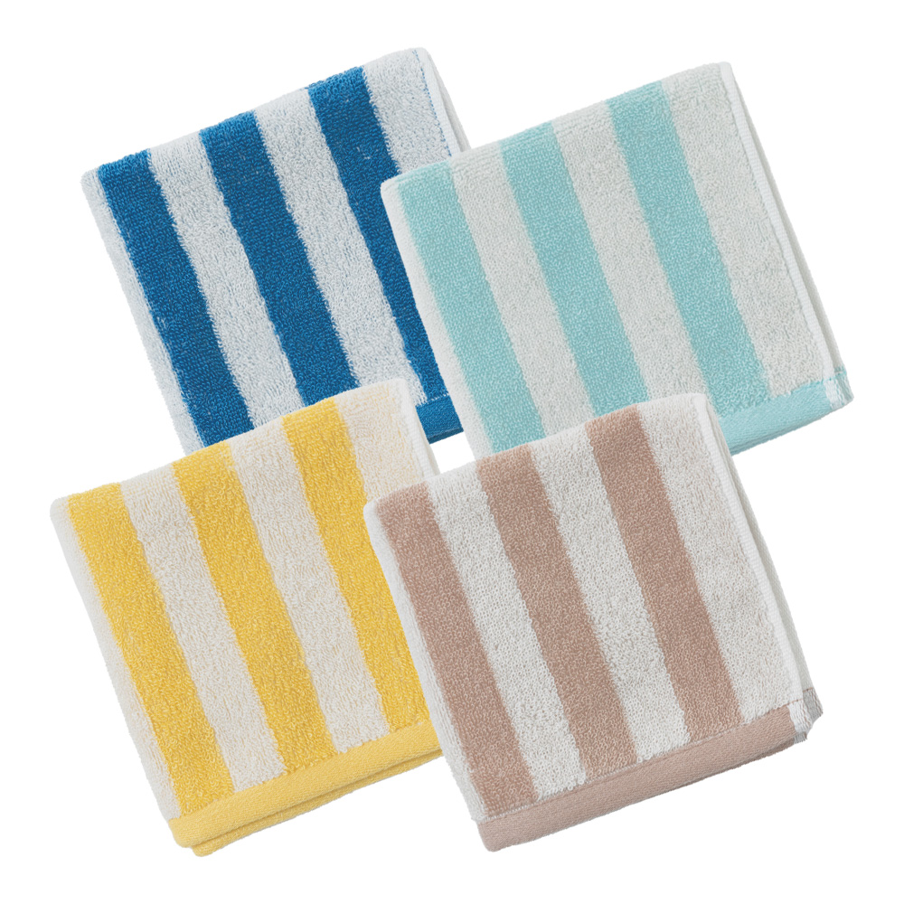 今治タオル（imabari towel） SODA 水玉 ストライプ ボーダー 4枚
