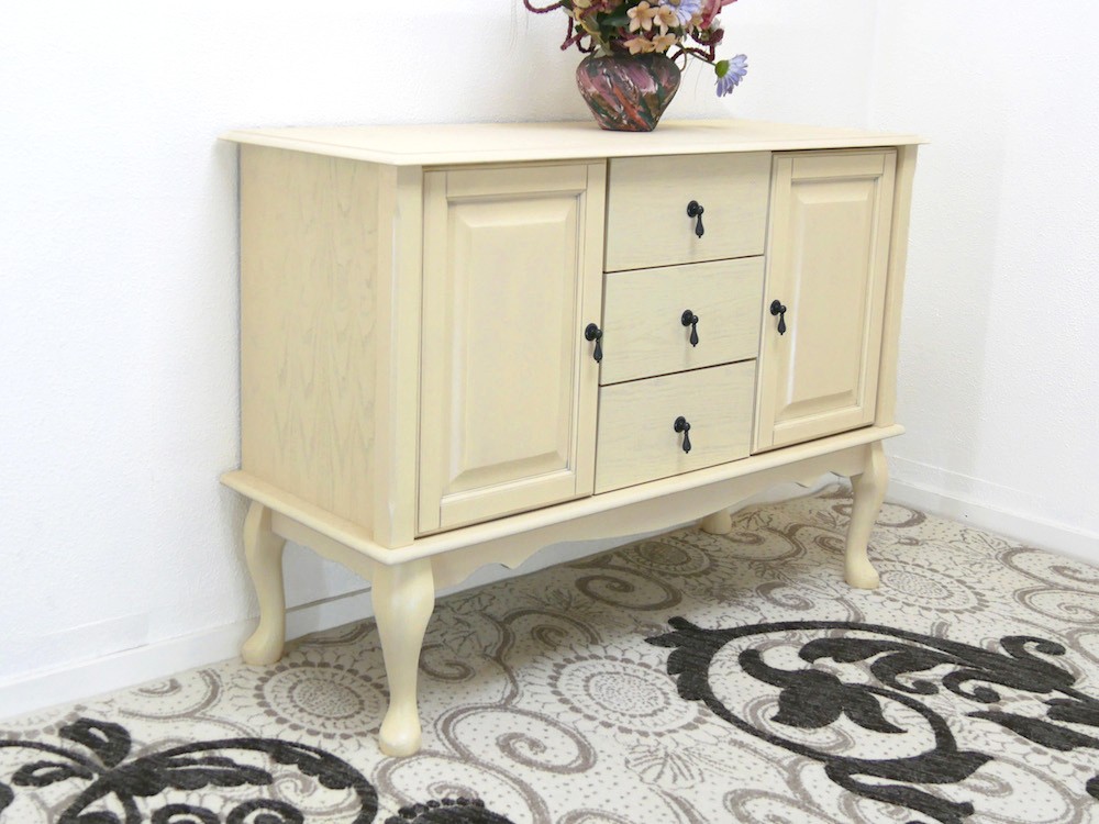 サイドボード 幅120cm クラシック調 猫脚 フレンチ クイーンアン様式