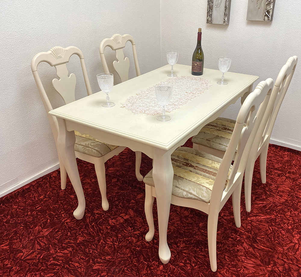 猫脚 4人用 ダイニングテーブル5点セット クラシック調 トラッド