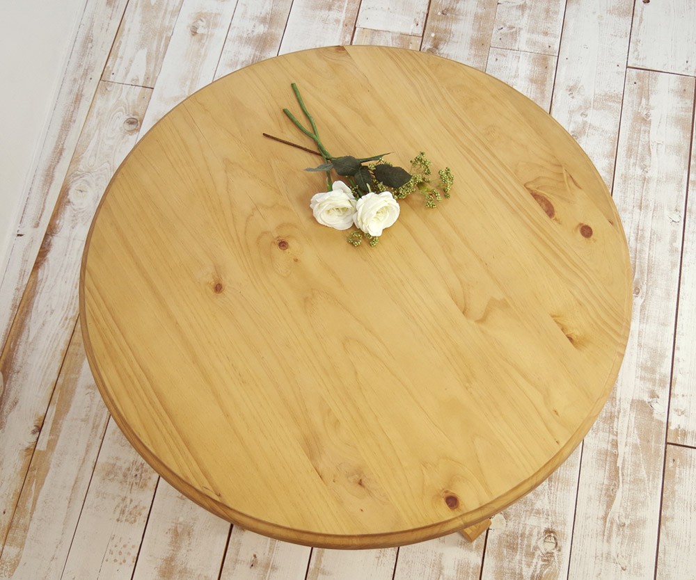 無垢ラウンドテーブル 丸型 1本脚テーブル パインダイニングテーブル