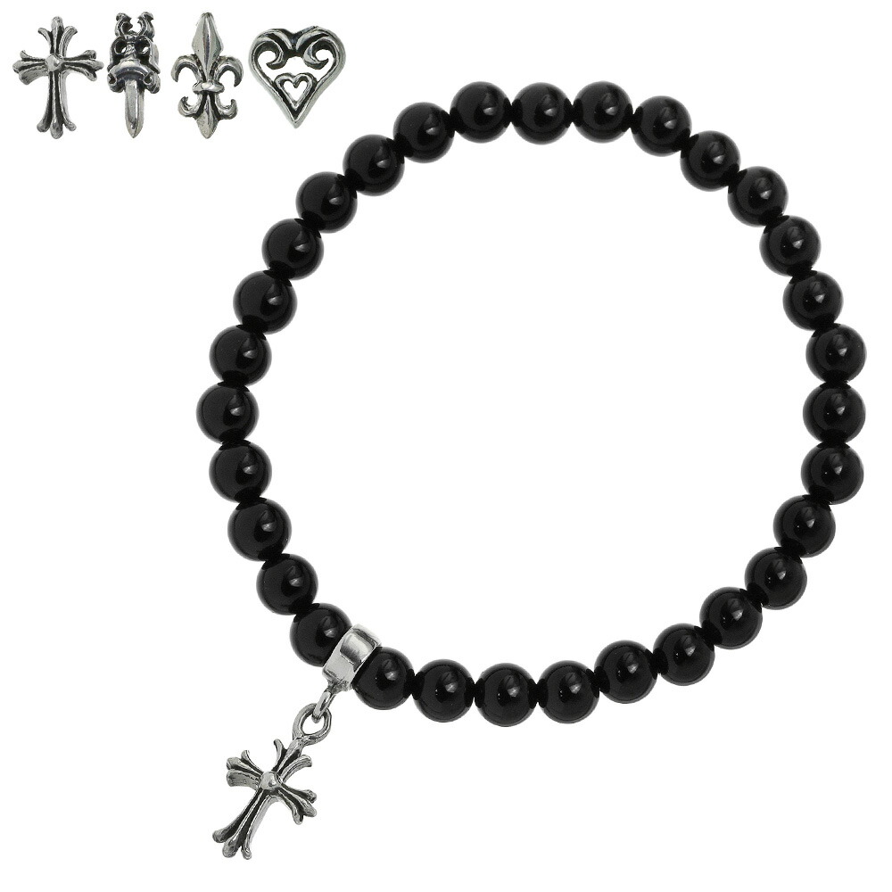 Binich（ビニッチ） ブレスレット メンズ 天然石 オニキス 6mm玉