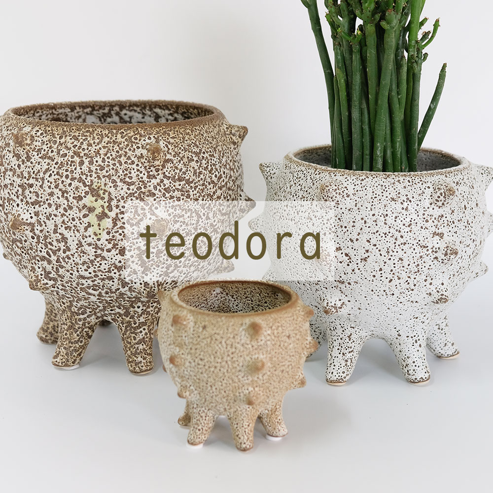 植木鉢 おしゃれ 室内 テオドラ21 鉢カバー 陶器 土器 径21cm 高さ18cm