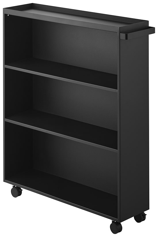 tower 本棚 スリム キャスター付き 3段 60cm幅 奥行16cm 収納棚