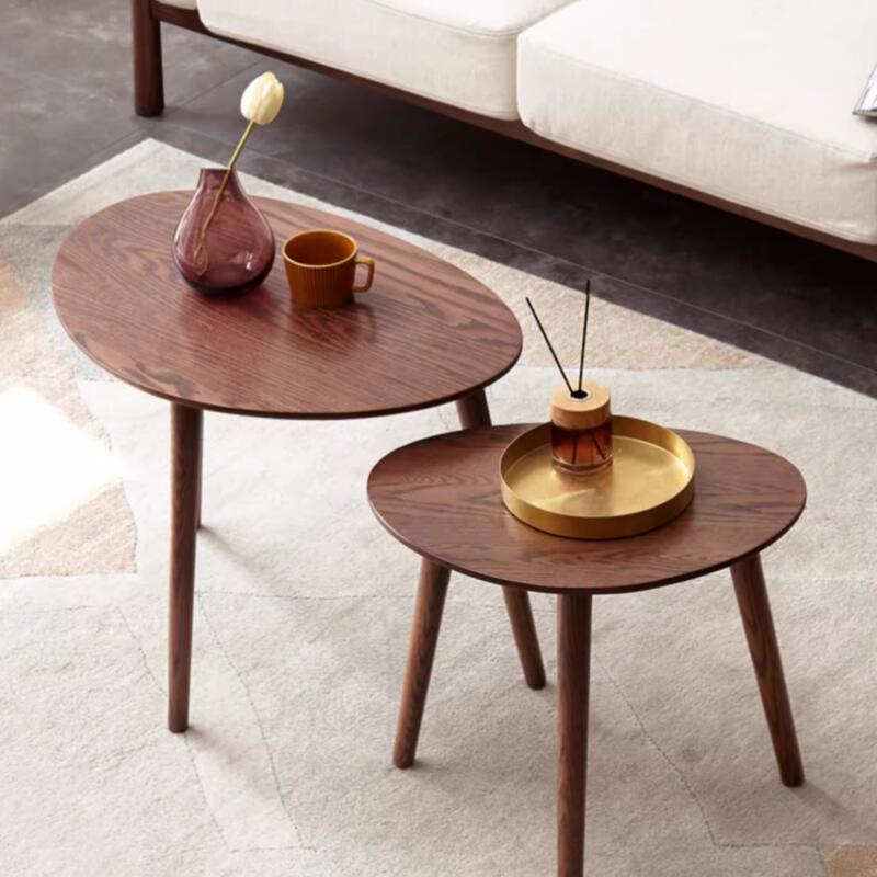 ネストテーブル 丸型 2個セット 幅50cm 65cm ツインテーブル サイド