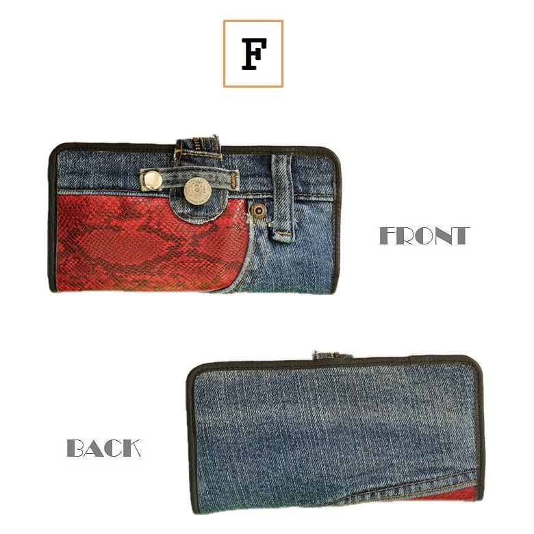デニム 長財布 ロングウォレット ベルト−B 財布 リメイク ジーンズ