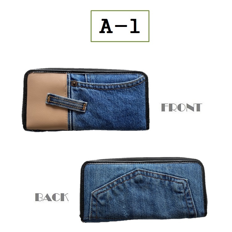 デニム 長財布 ロングウォレット D−A ラウンドファスナー 財布