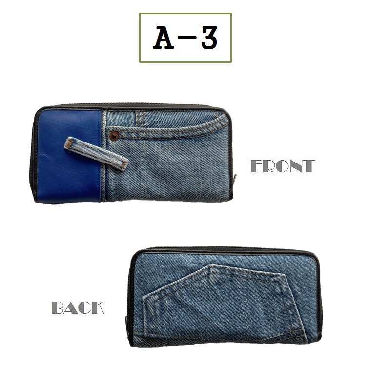 デニム 長財布 ロングウォレット D−A ラウンドファスナー 財布