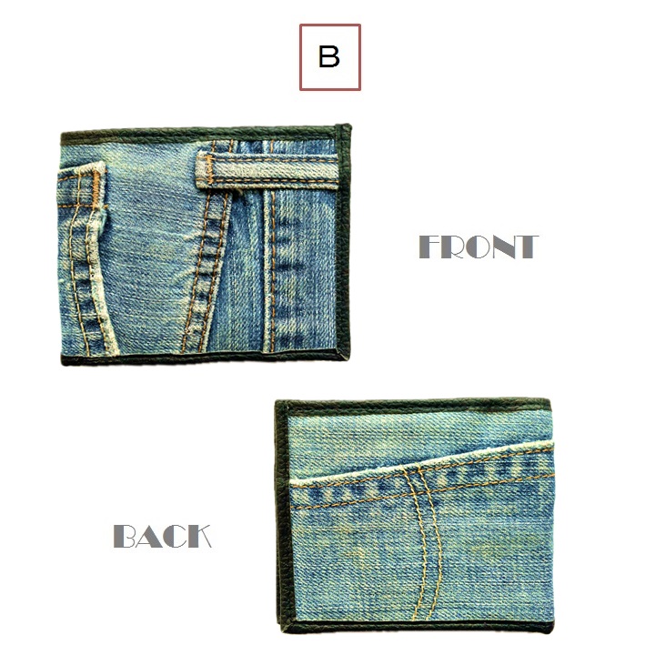 デニム 財布 二つ折り ショートウォレット A ミニ財布 ハーフ財布