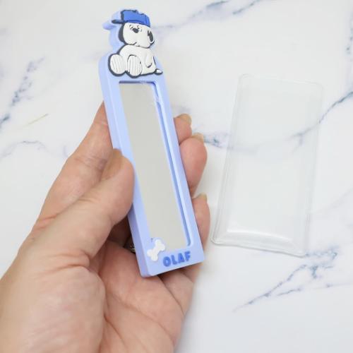 スリムラバーミラー 手鏡 スヌーピー オラフ ピーナッツ カミオ