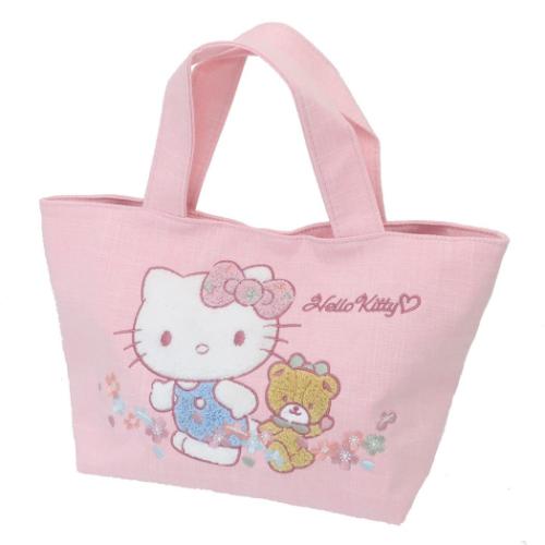 ハローキティ サガラ刺繍トートバッグ ランチバッグ サンリオ