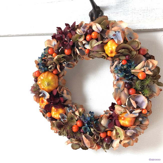 リース ハロウィン 玄関 ドア 飾り付け 手作り おしゃれ 秋 カボチャ