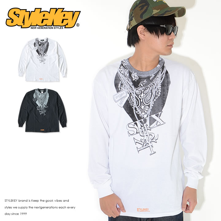 StyleKey（スタイルキー） ロンT 長袖 バンダナ ネックレス HUSTLER