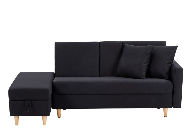 ソファ ソファーベッド 3人掛け カウチソファ 収納付き オットマン付き