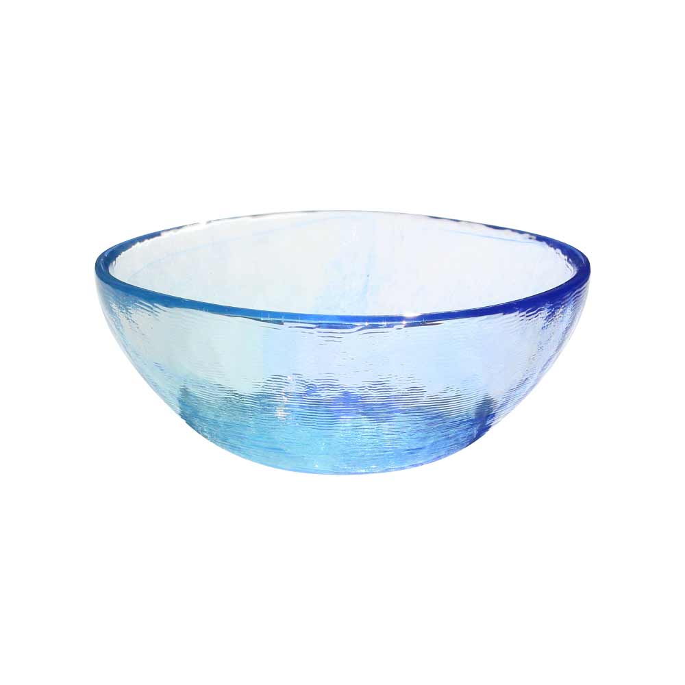 空のいろどり ボウル 江戸硝子 藍花 【 ガラス 食器 ガラスボウル 日本