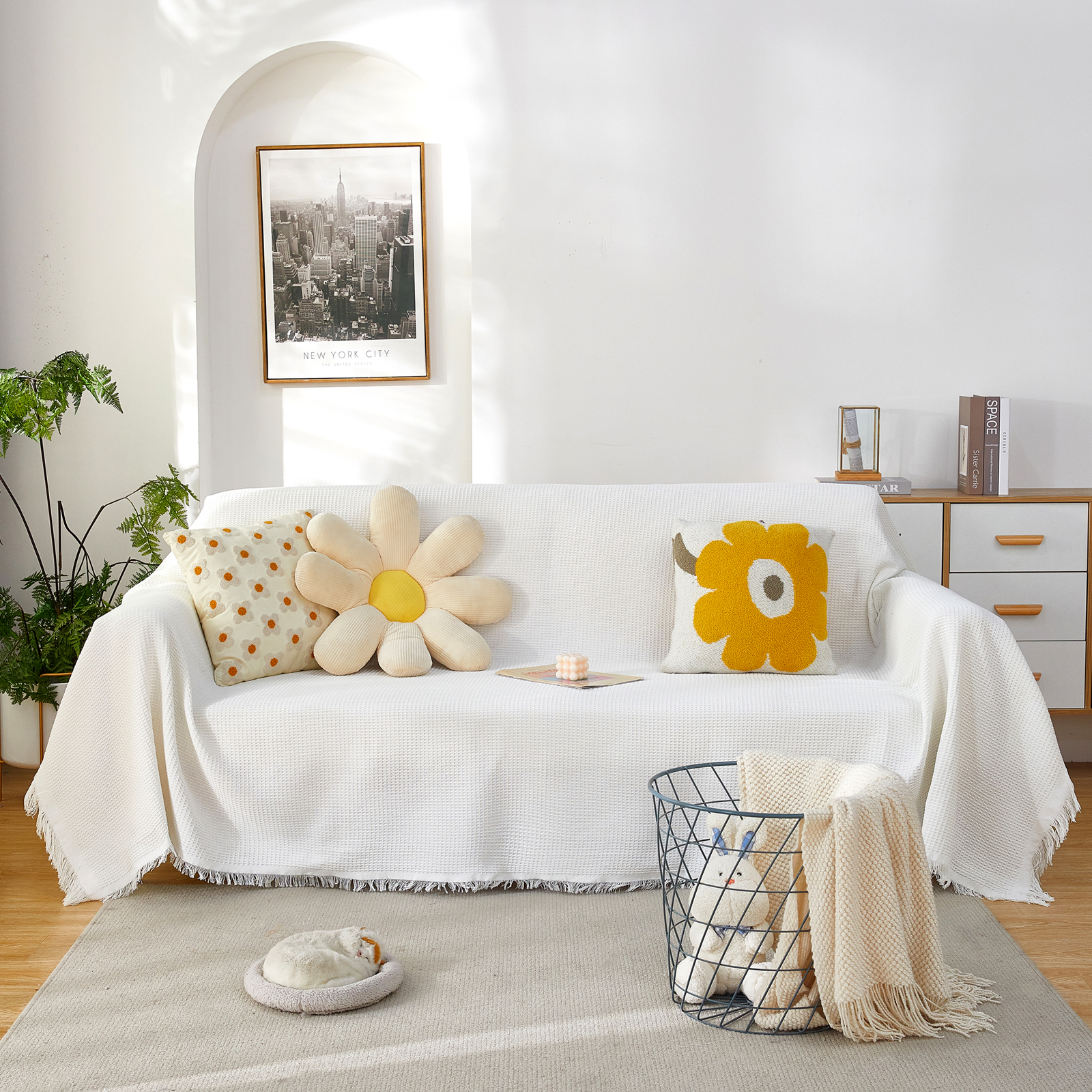 Confis マルチカバー 大判 フリークロス フリンジ付きブランケット