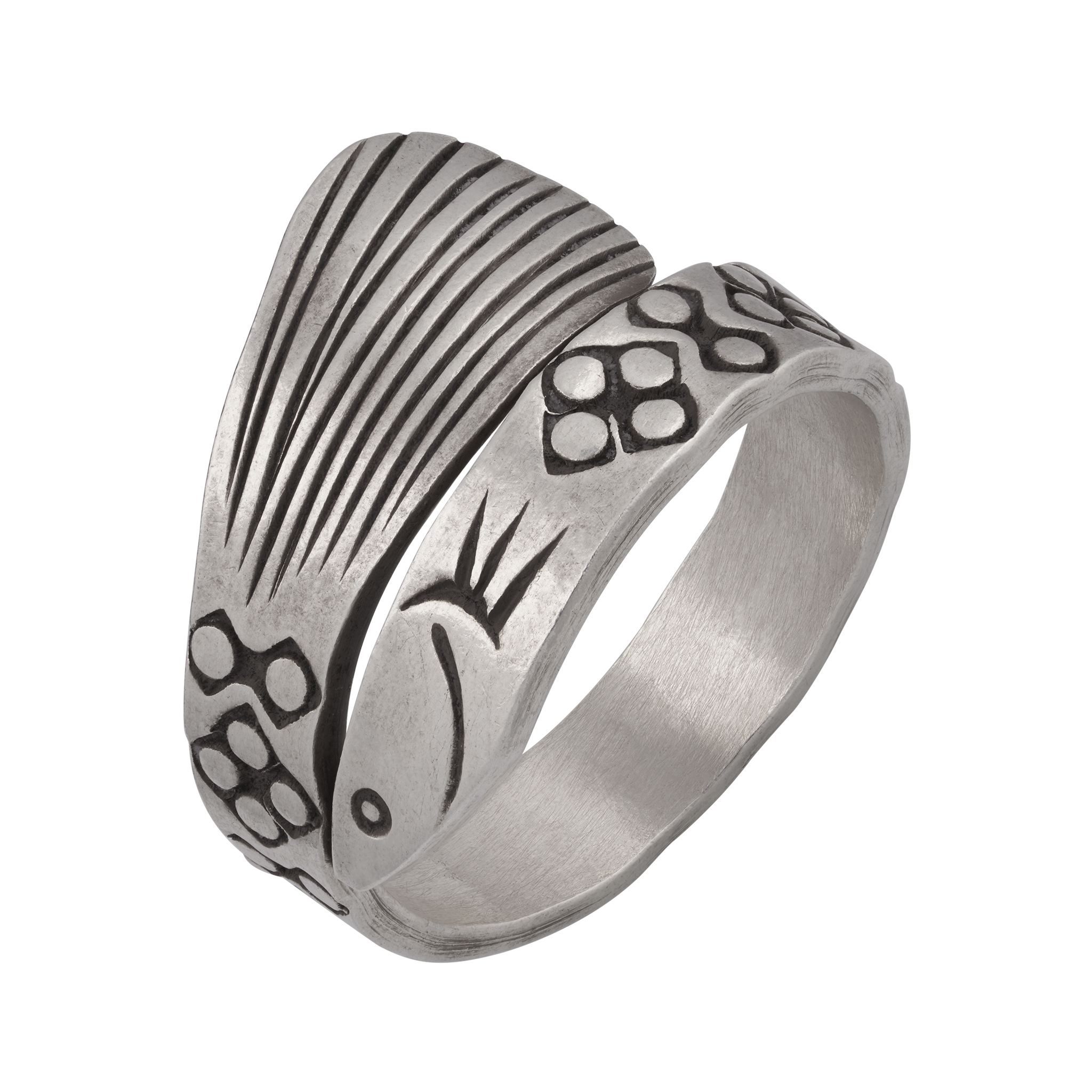 カレン 族 シルバー リング 15号〜29号 フリーサイズ 指輪 幅広 メンズ