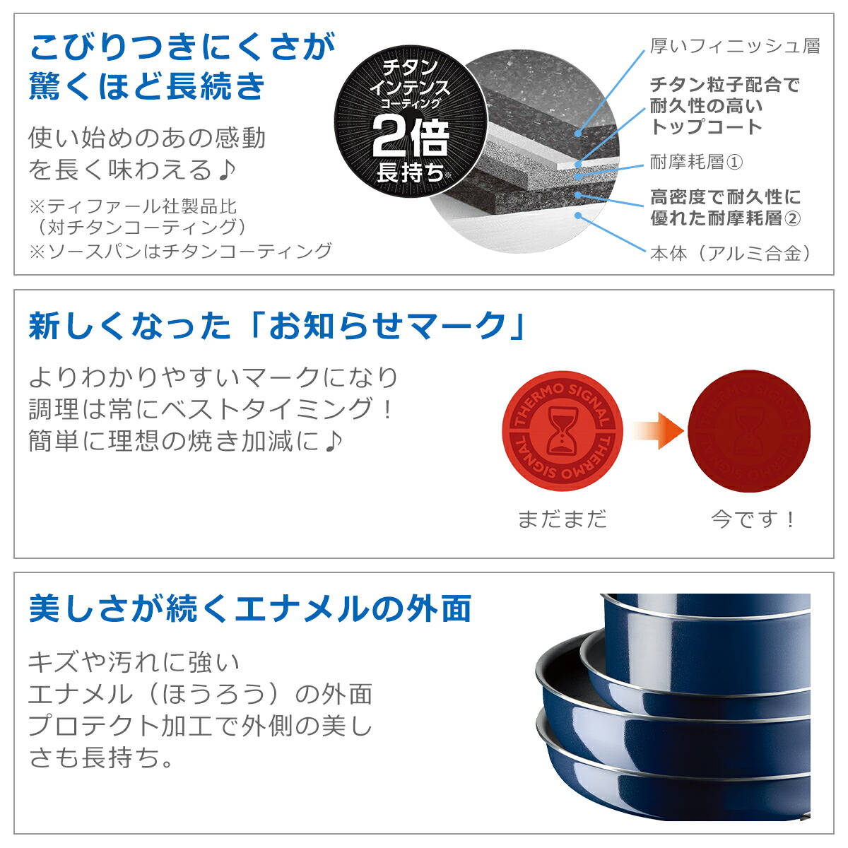 インジニオ・ネオ ティファール フライパン セット9 ロイヤルブルー