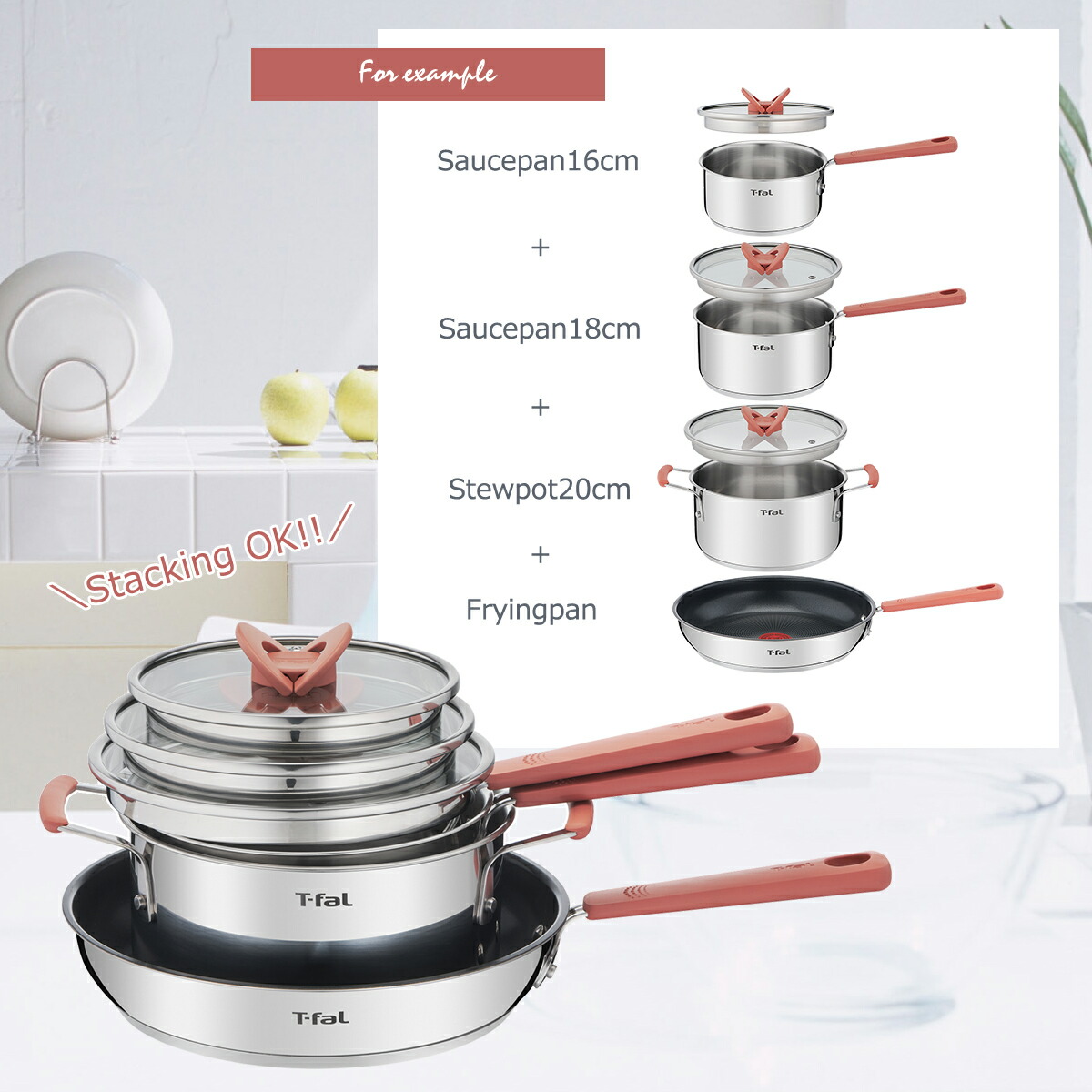 T-fal（ティファール） オプティスペース IH ステンレス ソースパン