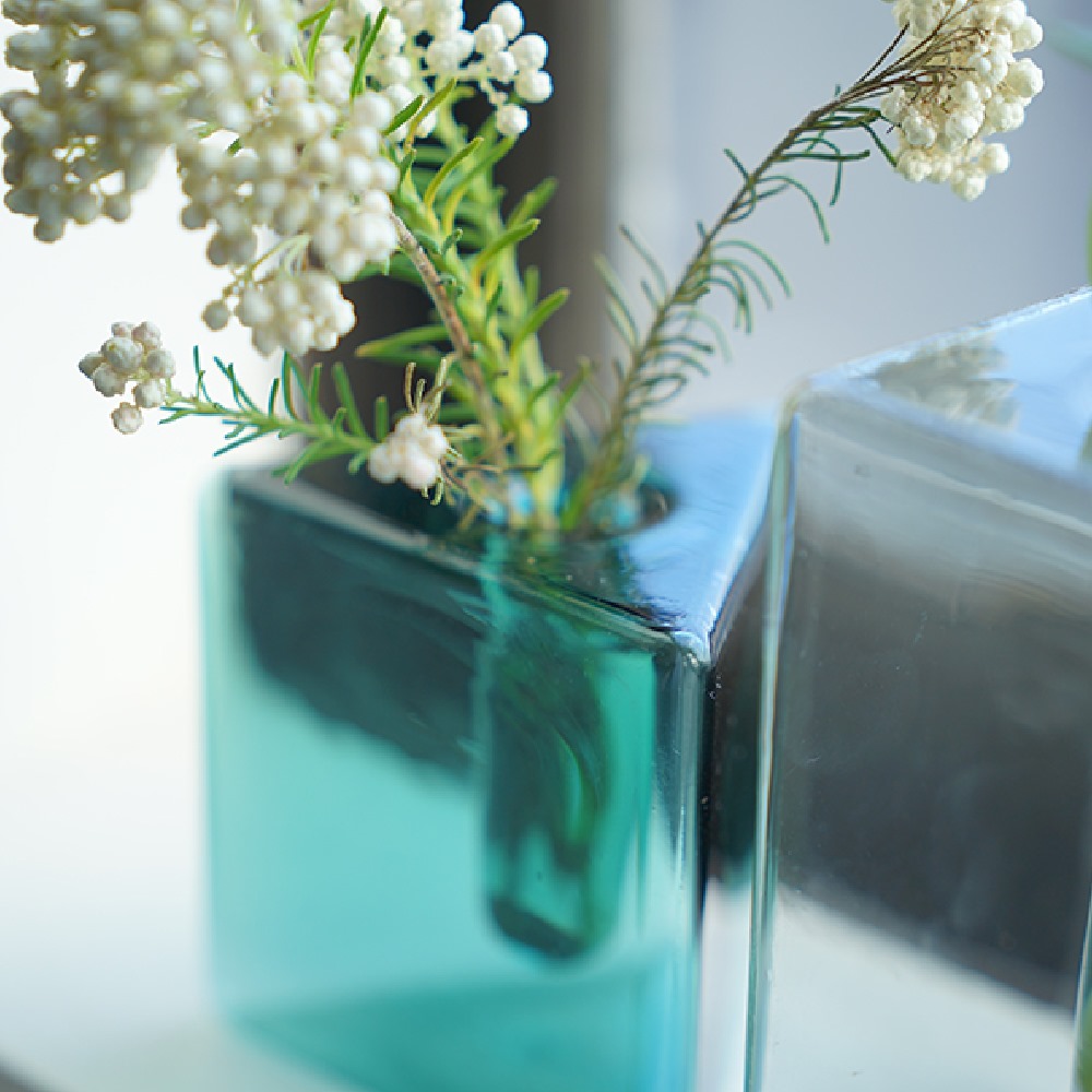 ガラス 花瓶 クリア フラワーベース アンバー グリーン グレー