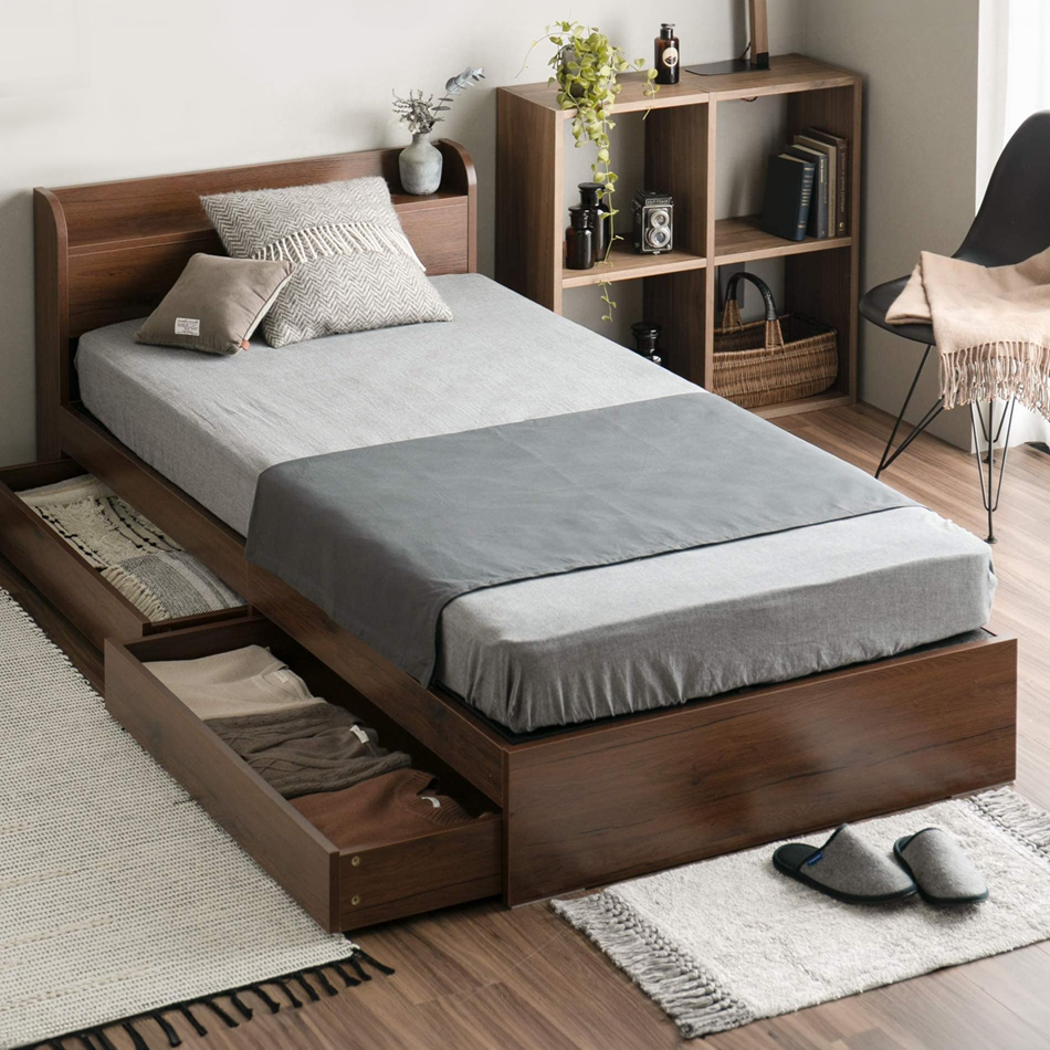 MODERN DECO（モダンデコ） ベッド ダブル ベッドフレーム コンセント