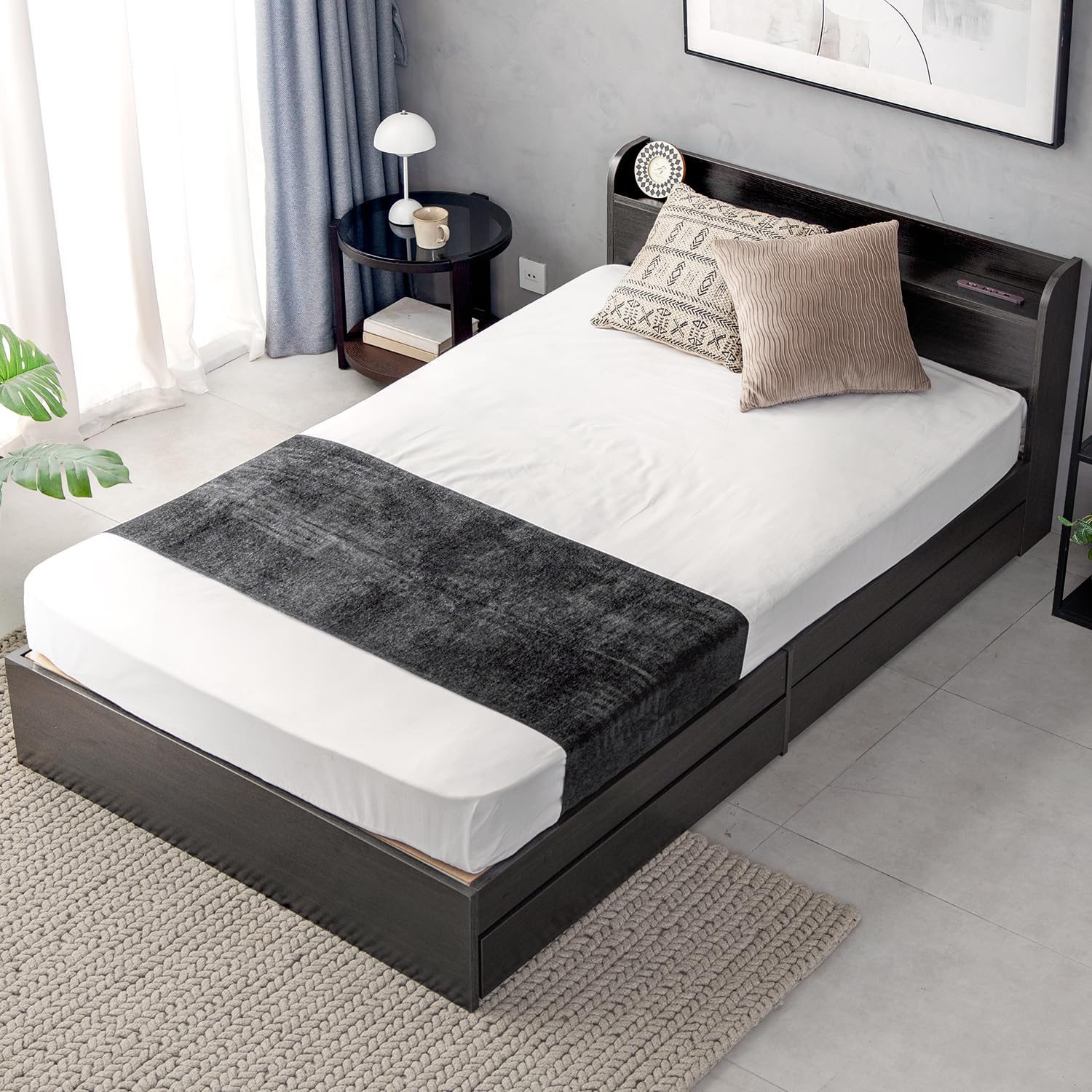 MODERN DECO（モダンデコ） ベッド ダブル ベッドフレーム コンセント