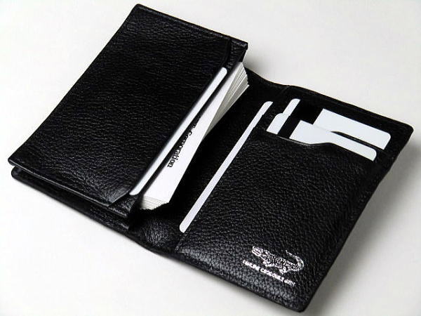 名刺入れ 本革 カイマンクロコダイル カードケース ブラック 黒
