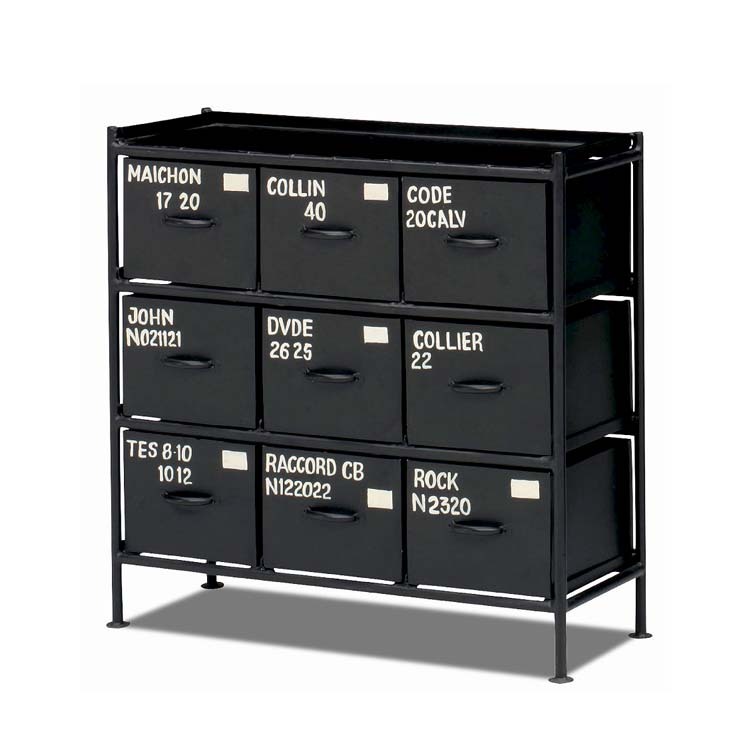 チェスト 収納 引き出し おしゃれ インダストリアル 完成品 3段 黒