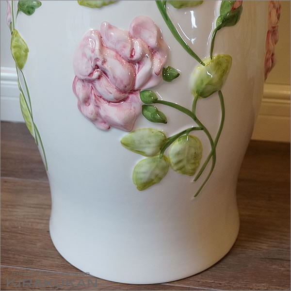 傘立て アンブレラスタンド 陶器 ポルトガル製傘立て ピンク ローズ