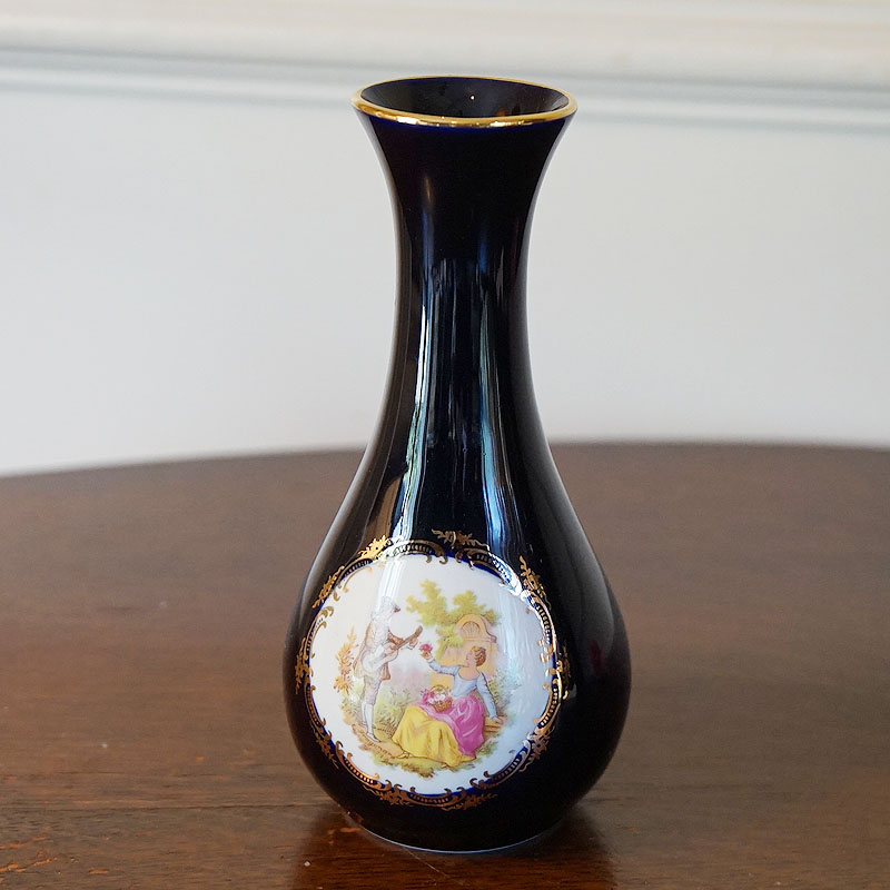 ヴィンテージ フランス製 リモージュキャッスル 花瓶 陶器 フラワー