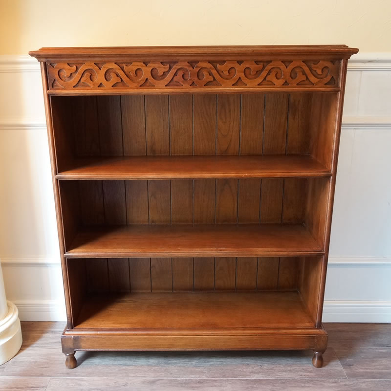 アンティーク家具 リプロダクト 3段 ブックシェルフ オープンシェルフ