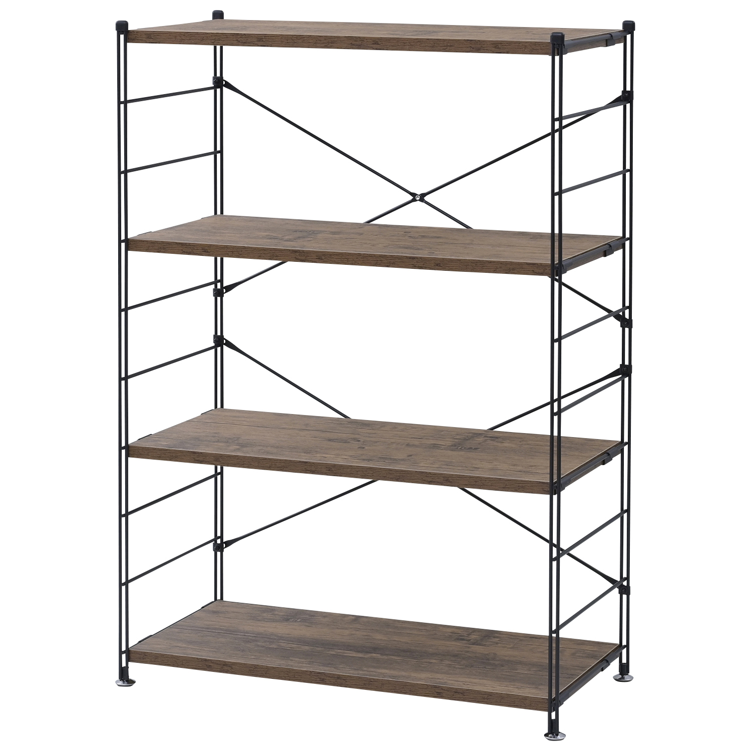 山善（YAMAZEN） ラック 棚 木製棚板 4段 幅85.5 奥行き41.5 高さ123.5