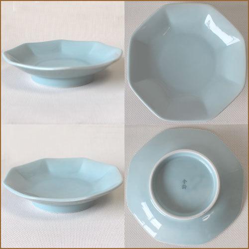 八角皿 青磁中華 八角シユウマイ皿 18.8cm 国産 業務用 食器 八角形