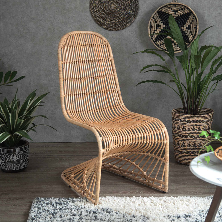 ELEMENTS チェア ラタンチェア ラタン 籐 スチール 1脚 椅子